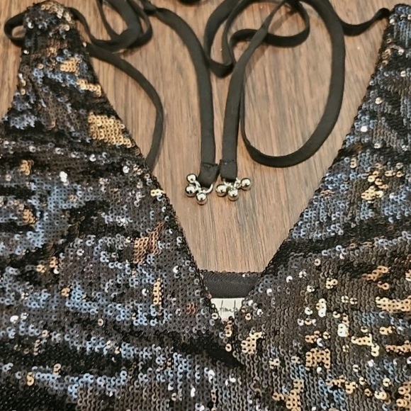 Free People | Double Take Sequin Mini Dress in color Black Rose Combo NWT!!! - Picture 9 of 15